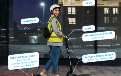 Sécher mat der E-Trottinett ënnerwee!