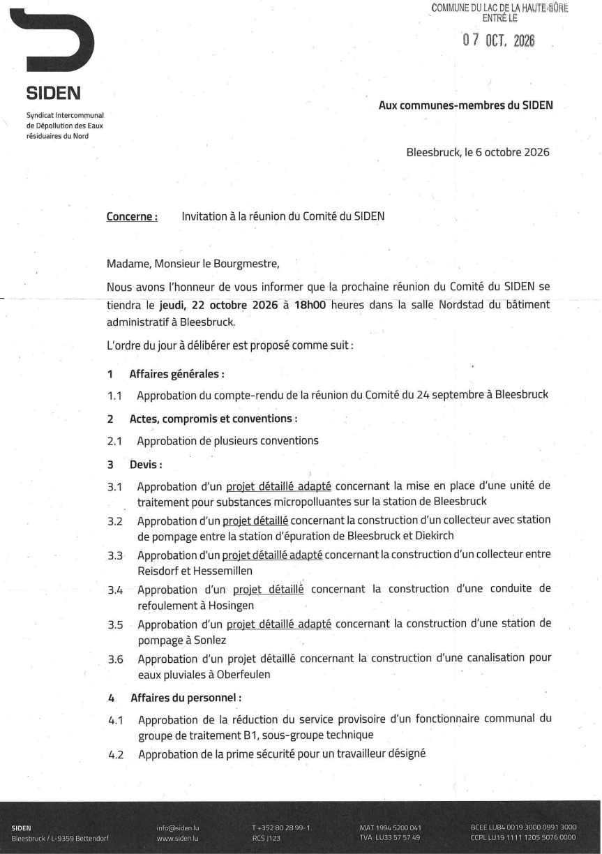 Comité SIDEN 22 octobre 2026